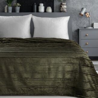 Wohndecke NINA, Eurofirany, Kuscheldecke mit Streifen-Steppung Gestreifte Decke Gesteppt