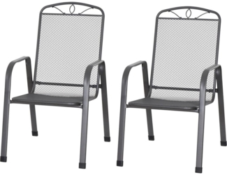 SIENA GARDEN Elda Set 2-teilig Stapelsessel anthrazit Stahl