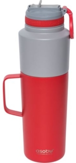 Asobu Twin Pack Bottle with Mug Rot, 0.9 L + 0.6 L