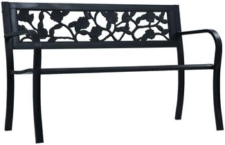 vidaXL Gartenbank 125 cm Schwarz Stahl 47942