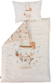 Puckdaddy Kinderbettwäsche Daina 100x135 cm - Hasen-Design Beige