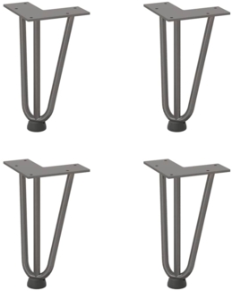 vidaXL Haarnadelbeine für Couchtisch 4 Stk. Naturstahl 20 cm Massivstahl 4012435