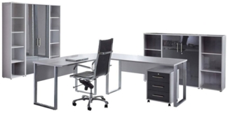 BMG Möbel Büromöbel-Set Office Edition 5, (Büro Set, 8 tlg), Türen abschließbar, Rollcontainer