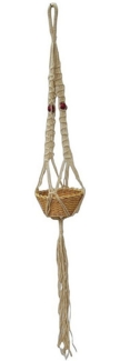 Macosa Home Blumenampel Blumenampel Makramee Braun 145 cm Hängeblumenampel Makrameeampel (145 x 20 cm, Hängeampel Pflanzhalter), ohne Blumentopf Hängepflanztopf