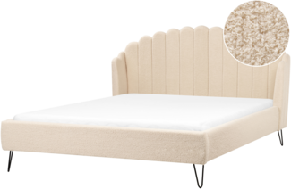 Bett mit Lattenrost Bouclé AMBILLOU 180 x 200 cm Beige