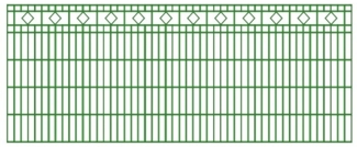 Schmuckzaun / Doppelstabmattenzaun Diamant / Raute Komplett-Set / Grün / 181cm hoch / 52,5m lang