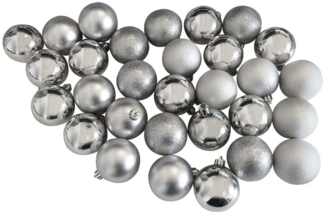 Christbaumkugeln Silber 30 Stück Weihnachtsbaumkugeln Christbaumschmuck