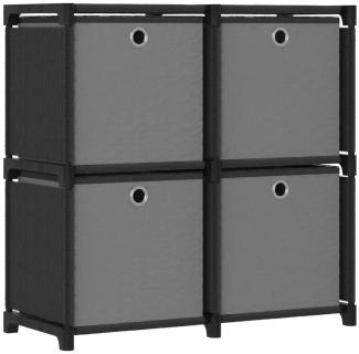 vidaXL Würfelregal mit 4 Boxen Schwarz 69x30x72,5 cm Stoff 322599