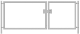 Gartentor / Doppelfügeltor elektrisch Premium (2-flügelig) asymmetrisch für senkrechte Holzfüllung verzinkt Breite 300 cm x Höhe 200 cm