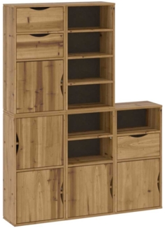 vidaXL Beistellschränke 5 Stk. ODDA 40x24x79 cm Massivholz Kiefer 3365364