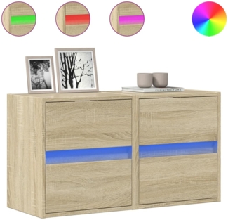 vidaXL TV-Wandschränke mit LED-Beleuchtung 2 Stk. Sonoma 41x31x45 cm 852276