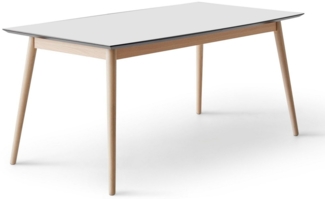 Hammel Furniture Esstisch Meza Designtisch mit Auszugsfunktion und 2 Einlegeplatten, bootsförmige Tischplatte MDF, Eiche Massivholzgestell