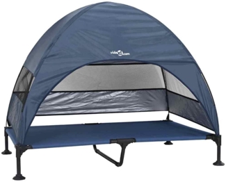 vidaXL Erhöhtes Hundebett mit Abnehmbarem Dach Marineblau XL Stahl 42008223