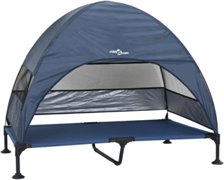 vidaXL Erhöhtes Hundebett mit Abnehmbarem Dach Marineblau XL Stahl 42008223