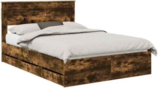 vidaXL Bettrahmen Geräucherte Eiche 150 x 200 cm Ingenieurs Holz 3409841