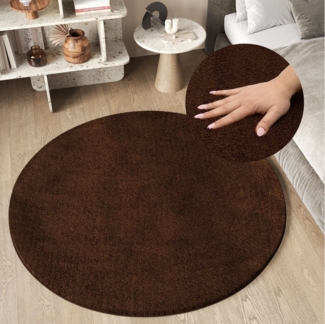 Tapiso Hochflor-Teppich CUDDLE, rund, Höhe: 30 mm, Wohnzimmer, Schlafzimmer, Hochflor