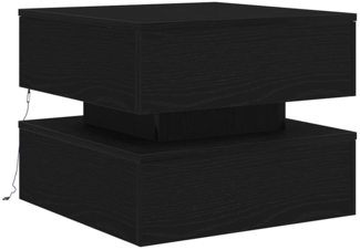 vidaXL Couchtisch mit LED-Leuchten Schwarz Eichen-Optik 50x50x40 cm 862257