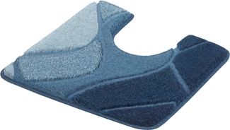 Kleine Wolke Badematte Fiona, Höhe 20 mm, rutschhemmend beschichtet, fußbodenheizungsgeeignet, Polyacryl, rechteckig, WC Vorleger mit Ausschnitt, Badteppich, modernes Wellen Design, Hoch-Tief Effekt, waschbar