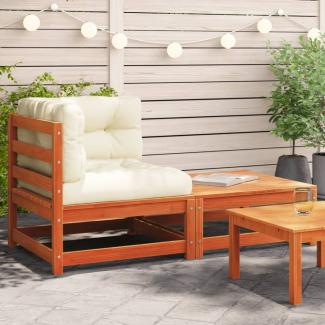 vidaXL Garten-Ecksofa mit Kissen und Hocker 838114