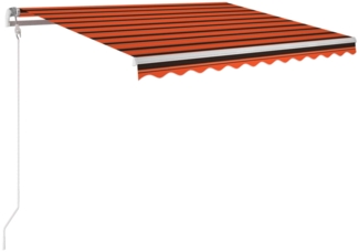 vidaXL Markise Automatisch Einziehbar 300x250 cm Orange und Braun 3068870