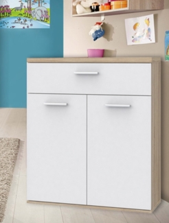 Kommode "Winnie" Schrank 2-trg 80cm sonoma eiche - weiß