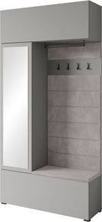 Home affaire Garderoben-Set TEJO, (Komplett-Set, 1-St), Mit Spiegel, gepolsterte Sitzbank, Türanschlag links/rechts wechselbar