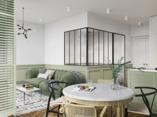 Vente-unique - Glaswand Ecklösung - 150 x 120 x 130 cm - thermolackiertes Aluminium - Schwarz - BAYVIEW