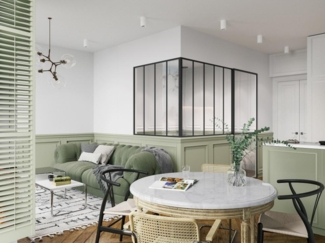 Vente-unique - Glaswand Ecklösung - 150 x 120 x 130 cm - thermolackiertes Aluminium - Schwarz - BAYVIEW