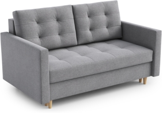 AX LIVING Spaxton 2 Sitzer Sofa Klein 155 cm Grau mit Schlaffunktion