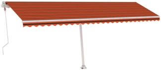 vidaXL Automatische Markise mit LED Windsensor 600x350 cm Orange/Braun 3069695