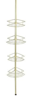 WENKO DOLCEDO Dusch Eckablage, Gold matt, 4 Etagen, Edelstahl rostfrei, zum Einklemmen