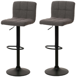 MCW Barhocker MCW-G87-B (Set, 2er), Bequeme Polsterung, Dekorative Ziernähte, Schwarz mattes Gestell