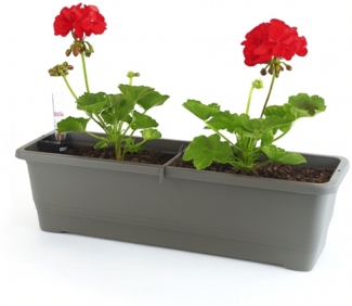 Blumenkasten Balkon 50 cm Balkonkasten mit Halterung Blumenkasten mit Wasserspeicher Fensterbank Außen Balkongeländer Blumenkastenhalterung