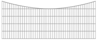 Schmuckzaun / Doppelstabmattenzaun Bogen konkav Komplett-Set / Verzinkt / 141cm hoch / 30m lang
