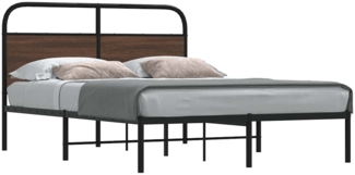 vidaXL Bettgestell ohne Matratze 120x190 cm Braun Eichen-Optik 4100304