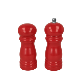 METALTEX 586046041 Pfeffermühle - Salzstreuer Set 13 cm in Rot lackiert, Holz