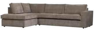 Ecksofa Hajo mit Cordbezug Links, Taupe