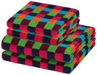 Cawö Lifestyle 4 tlg. Frottier-Set - 2 X Handtuch (50 X 100cm) und 2 X Duschtuch (70 X 140cm) - 512 g/m2 - Mehrfarbig