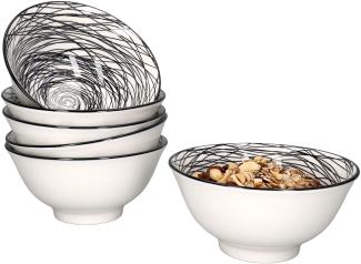 6er Set Rabisco Bowl-Schalen 500ml schwarz-weiß Müsli Salat Dessert Schüssel