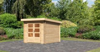 Karibu Gartenhaus Bastrup 4 28mm Blockbohlenhaus 237x297cm unbehandelt