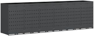 vidaXL Wagenmüllbehälter für 6 Behälter Anthrazit 3394747