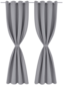 vidaXL Verdunkelungsvorhänge 2 Stk. mit Metallösen 135 x 175 cm Grau 132202
