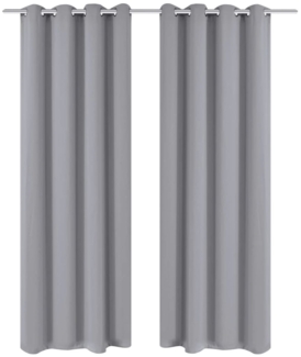 vidaXL Verdunkelungsvorhänge 2 Stk. mit Metallösen 135 x 175 cm Grau 132202