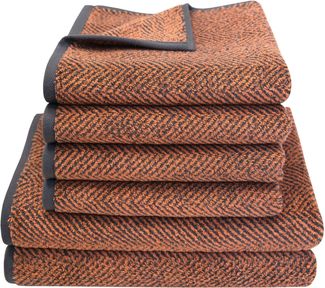 Dyckhoff Handtuch Set Golden Shades Herringbone, Walkfrottier (Set, 6-St), 4 Handtücher (50x100cm), 2 Duschtücher (70x140cm)