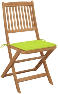 vidaXL Klappbare Gartenstühle 4 Stk. mit Kissen Massivholz Akazie 3064682