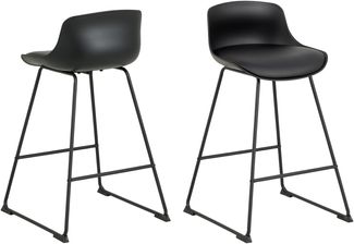 Kufenstuhl >Tina< (2er-Set) in schwarz, Polyurethan, Stahl - 50x84x49cm (BxHxT)