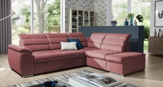 Ecksofa Schlafsofa Sofa PASCARA in Stoff Esito Altrosa Ottomane Rechts