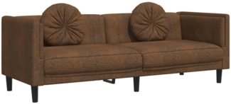 vidaXL 3-Sitzer Sofa mit Kissen Braun Kunstleder Wildleder-Optik 372651