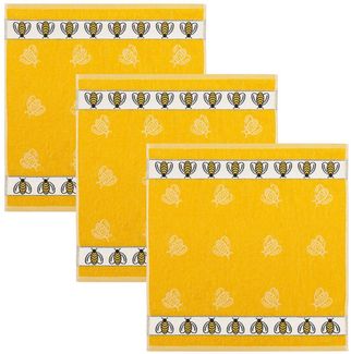 Kracht Geschirrtuch Bienen, (3-tlg, 3-teilig), 3er Pack Frottee Küchenhandtücher (3 Stück), ca. 50x50cm Baumwolle