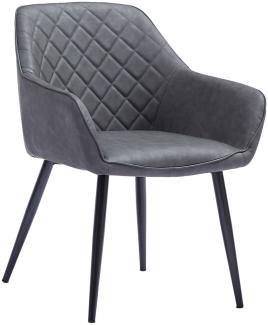 Esszimmer Armlehnstuhl schwarz schwarz Metallbeine LASSE 524414
